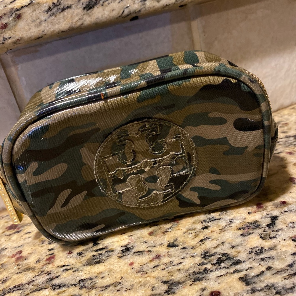 Tory Burch camo accessory zipper bag